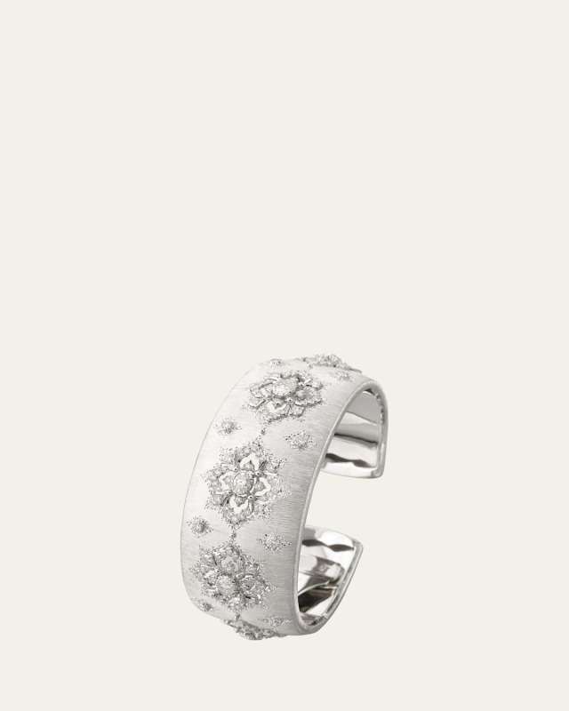 Opera High Jewelry 18K White Gold Diamond Cuff Bracelet, 2.5